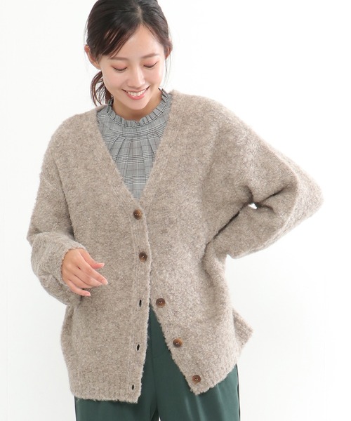 ikka（イッカ）の「ブークレカーディガン（カーディガン/ボレロ・レディース・ベージュ/ネイビー/イエロー・M/L）」の5枚目の写真