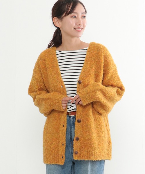 ikka（イッカ）の「ブークレカーディガン（カーディガン/ボレロ・レディース・ベージュ/ネイビー/イエロー・M/L）」の4枚目の写真