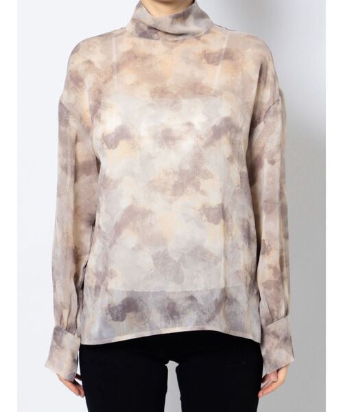 LAGUNAMOON（ラグナムーン）の「ハイネックシアーブラウス（シャツ/ブラウス・レディース・ベージュ/ブラック/ブラウン・FREE）」の4枚目の写真