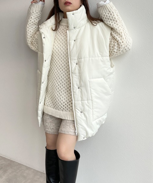 w closet（ダブルクローゼット）の「メッシュニット（ニット/セーター・レディース・ベージュ/オフホワイト/ブルー/ライム・FREE）」の12枚目の写真