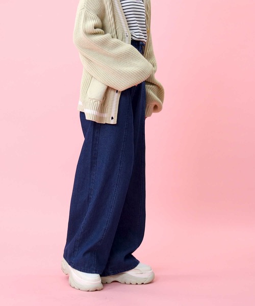 VIVIAN BLUE(ビビアンブルー)の「【VIVIAN BLUE】レースアップワイドパンツ(その他パンツ・キッズ・ダークインディゴブルー/ライトインディゴブルー・120/130/140/150)」の3枚目の写真