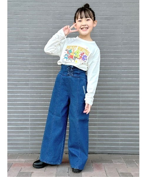 VIVIAN BLUE(ビビアンブルー)の「【VIVIAN BLUE】レースアップワイドパンツ(その他パンツ・キッズ・ダークインディゴブルー/ライトインディゴブルー・120/130/140/150)」の22枚目の写真