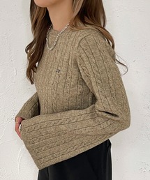 刺繍入りケーブルニット【ZOZOTOWN限定アイテム】