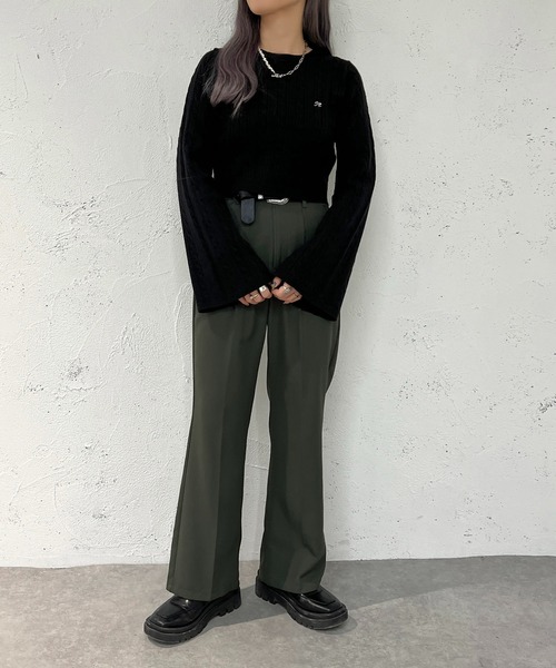 apres jour mignon(アプレジュールミニョン)の「刺繍入りケーブルニット【ZOZOTOWN限定アイテム】(ニット/セーター・レディース・モカ/アイボリー/ブラック・X-LARGE/フリー)」の16枚目の写真