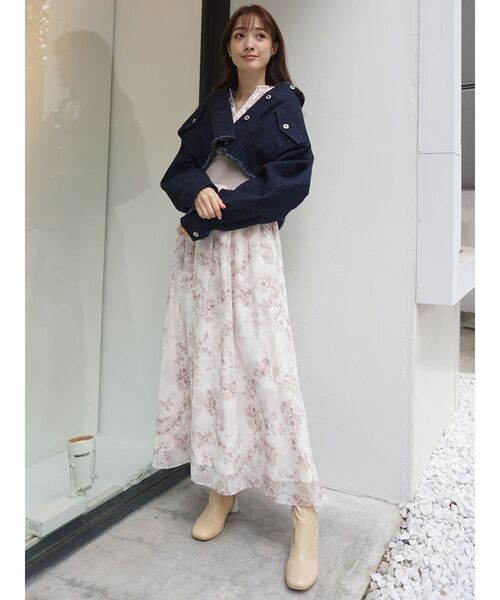 MERCURYDUO(マーキュリーデュオ)の「ウエストリブスキッパーデザインフラワーワンピース(ワンピース・レディース・レッド/ミント/パープル・SMALL/MEDIUM)」の15枚目の写真