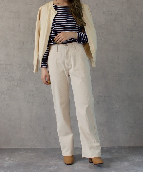 SELECT LEVERY（セレクトリベリー）の「カットコールストレートパンツ（その他パンツ・レディース・テラコッタ/オフホワイト/ベージュ/グレー/オリーブ・LARGE/SMALL/MEDIUM）」の2枚目の写真
