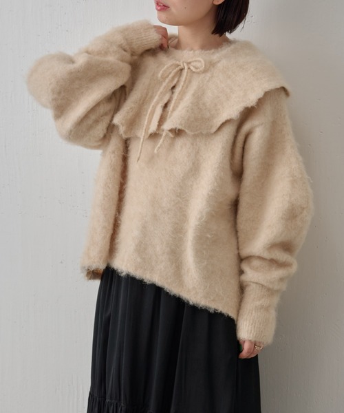 (新品)BEARDSLEY 襟付きシャギーニット BEARDSLEY（ビアズリー）の「【FRIPIER/フリピエ】襟付きシャギー