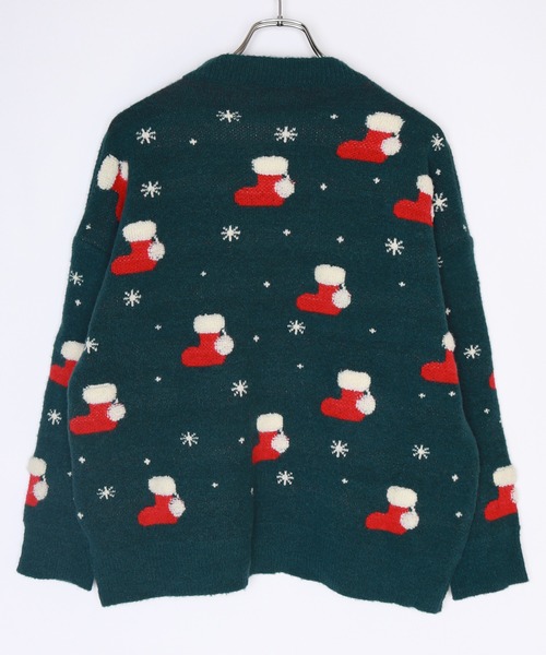 UGLY（アグリー）の「クリスマスニット ソックス柄（ニット/セーター・レディース・ダークグリーン/レッド/ブルー・FREE）」の7枚目の写真