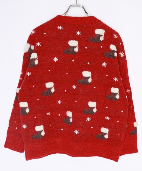 UGLY（アグリー）の「クリスマスニット ソックス柄（ニット/セーター・レディース・ダークグリーン/レッド/ブルー・FREE）」の9枚目の写真