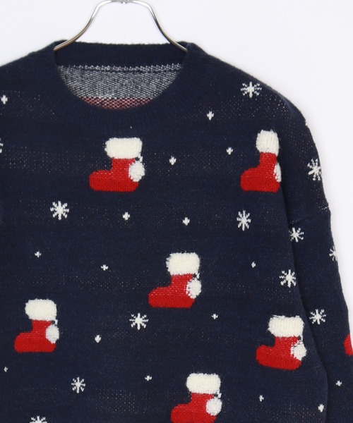 UGLY（アグリー）の「クリスマスニット ソックス柄（ニット/セーター・レディース・ダークグリーン/レッド/ブルー・FREE）」の12枚目の写真