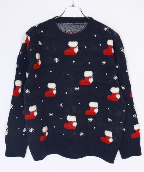 UGLY（アグリー）の「クリスマスニット ソックス柄（ニット/セーター・レディース・ダークグリーン/レッド/ブルー・FREE）」の20枚目の写真