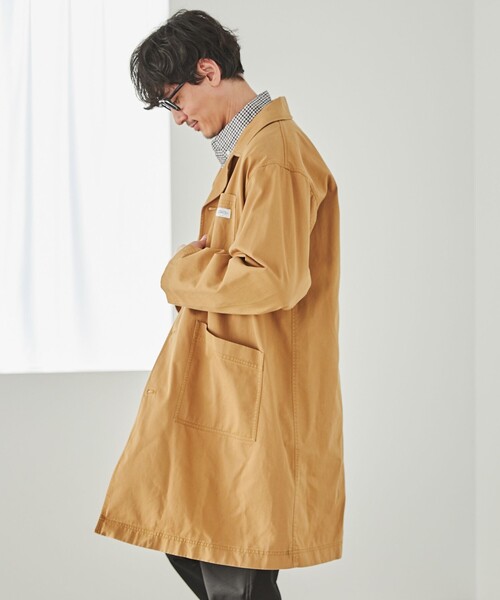 coen（コーエン）の「スプリングショップコート（ステンカラーコート・メンズ・ナチュラル/マスタード/ネイビー・S/M/L/XL）」の19枚目の写真