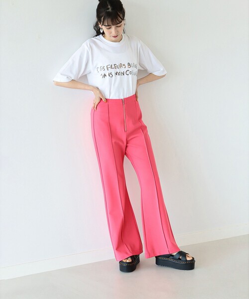 Ray BEAMS（レイビームス）の「Ray BEAMS / フロント ジップ フレア パンツ（その他パンツ・レディース・ブラック/グリーン/レッド系その他・0/1）」の10枚目の写真