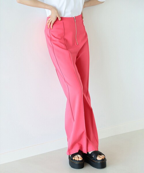 Ray BEAMS（レイビームス）の「Ray BEAMS / フロント ジップ フレア パンツ（その他パンツ・レディース・ブラック/グリーン/レッド系その他・0/1）」の12枚目の写真