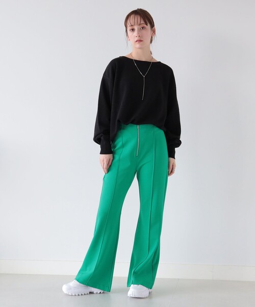 Ray BEAMS（レイビームス）の「Ray BEAMS / フロント ジップ フレア パンツ（その他パンツ・レディース・ブラック/グリーン/レッド系その他・0/1）」の17枚目の写真