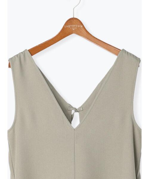 Lugnoncure（ルノンキュール）の「バックリボンキャミワンピース（ワンピース・レディース・カーキ/ブラック/ベージュ・ﾌﾘ-）」の17枚目の写真