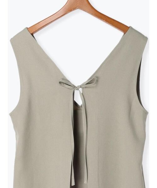 Lugnoncure（ルノンキュール）の「バックリボンキャミワンピース（ワンピース・レディース・カーキ/ブラック/ベージュ・ﾌﾘ-）」の14枚目の写真