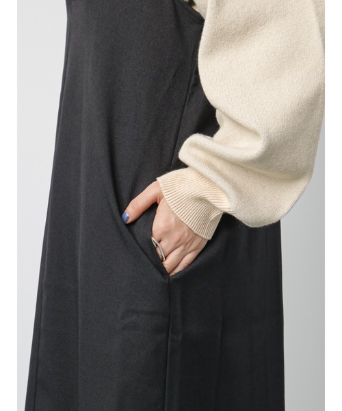 Lugnoncure（ルノンキュール）の「バックリボンキャミワンピース（ワンピース・レディース・カーキ/ブラック/ベージュ・ﾌﾘ-）」の11枚目の写真