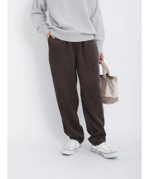 Samansa Mos2 blue(サマンサモスモスブルー)の「コーデュロイテーパードパンツ(その他パンツ・レディース・ミント/モカ/キナリ/ダークブラウン・フリ-)」の3枚目の写真