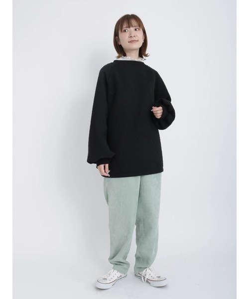 Samansa Mos2 blue(サマンサモスモスブルー)の「コーデュロイテーパードパンツ(その他パンツ・レディース・ミント/モカ/キナリ/ダークブラウン・フリ-)」の5枚目の写真