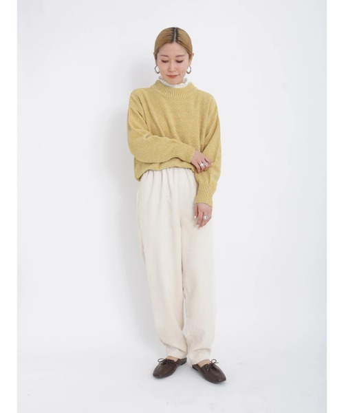 Samansa Mos2 blue(サマンサモスモスブルー)の「コーデュロイテーパードパンツ(その他パンツ・レディース・ミント/モカ/キナリ/ダークブラウン・フリ-)」の10枚目の写真