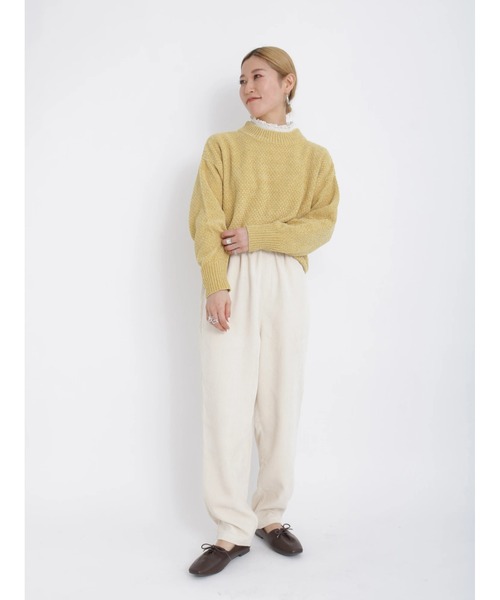 Samansa Mos2 blue(サマンサモスモスブルー)の「コーデュロイテーパードパンツ(その他パンツ・レディース・ミント/モカ/キナリ/ダークブラウン・フリ-)」の11枚目の写真