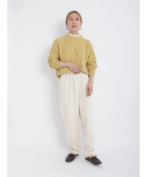 Samansa Mos2 blue(サマンサモスモスブルー)の「コーデュロイテーパードパンツ(その他パンツ・レディース・ミント/モカ/キナリ/ダークブラウン・フリ-)」の12枚目の写真