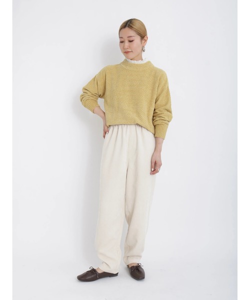 Samansa Mos2 blue(サマンサモスモスブルー)の「コーデュロイテーパードパンツ(その他パンツ・レディース・ミント/モカ/キナリ/ダークブラウン・フリ-)」の14枚目の写真