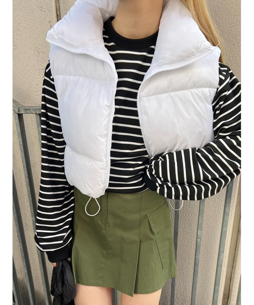 WC(ダブル シー)の「コンパクトダウンライクベスト(ダウンベスト・レディース・ホワイト/ブラック/ベージュ・FREE)」の2枚目の写真