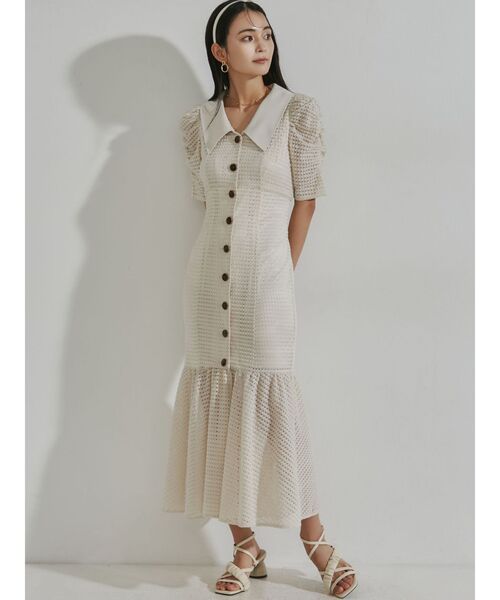 RESEXXY（リゼクシー）の「ラッセルレースマーメイドワンピース（ワンピース・レディース・イエロー/ブルー/アイボリー/ブラック・FREE）」の6枚目の写真