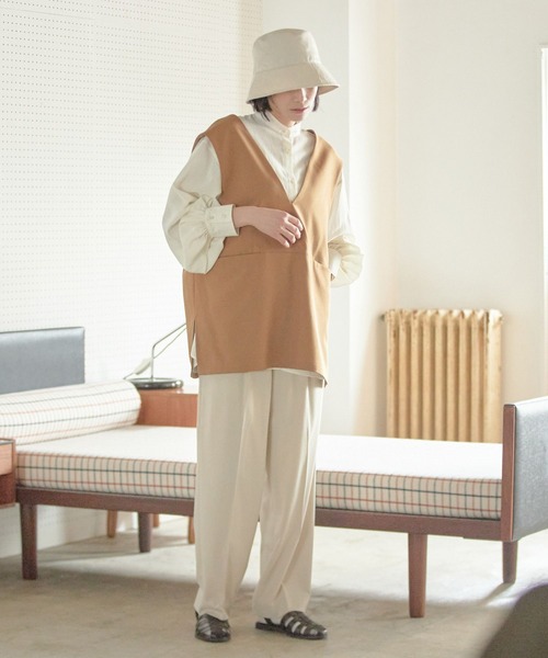 LOWRYS FARM（ローリーズファーム）の「スタイルＵＰハイウエストワイドパンツ　177914（その他パンツ・レディース・グリーン/グレー/ブラック/アイボリー・X-SMALL/SMALL/MEDIUM/LARGE）」の21枚目の写真