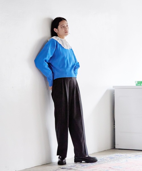 LOWRYS FARM（ローリーズファーム）の「スタイルＵＰハイウエストワイドパンツ　177914（その他パンツ・レディース・グリーン/グレー/ブラック/アイボリー・X-SMALL/SMALL/MEDIUM/LARGE）」の6枚目の写真