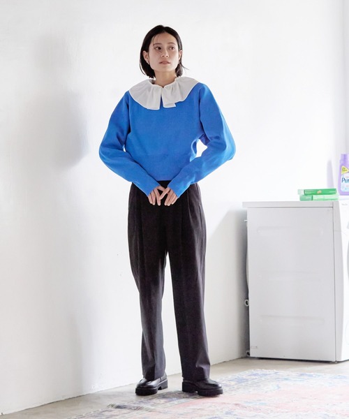 LOWRYS FARM（ローリーズファーム）の「スタイルＵＰハイウエストワイドパンツ　177914（その他パンツ・レディース・グリーン/グレー/ブラック/アイボリー・X-SMALL/SMALL/MEDIUM/LARGE）」の8枚目の写真