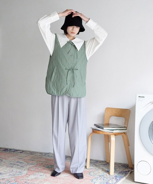 LOWRYS FARM（ローリーズファーム）の「スタイルＵＰハイウエストワイドパンツ　177914（その他パンツ・レディース・グリーン/グレー/ブラック/アイボリー・X-SMALL/SMALL/MEDIUM/LARGE）」の11枚目の写真