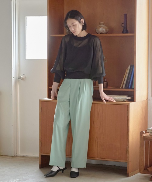 LOWRYS FARM（ローリーズファーム）の「スタイルＵＰハイウエストワイドパンツ　177914（その他パンツ・レディース・グリーン/グレー/ブラック/アイボリー・X-SMALL/SMALL/MEDIUM/LARGE）」の17枚目の写真