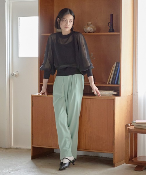 LOWRYS FARM（ローリーズファーム）の「スタイルＵＰハイウエストワイドパンツ　177914（その他パンツ・レディース・グリーン/グレー/ブラック/アイボリー・X-SMALL/SMALL/MEDIUM/LARGE）」の18枚目の写真