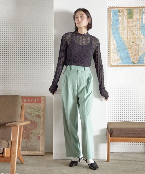 LOWRYS FARM（ローリーズファーム）の「スタイルＵＰハイウエストワイドパンツ　177914（その他パンツ・レディース・グリーン/グレー/ブラック/アイボリー・X-SMALL/SMALL/MEDIUM/LARGE）」の19枚目の写真