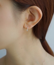 天然石×ジルコニアピアス[K10]