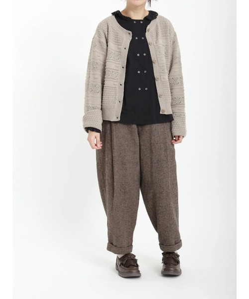 Samansa Mos2（サマンサ モスモス）の「透かし柄前後着ニット（ニット/セーター・レディース・キナリ/グレー/ベージュ・ﾌﾘ-）」の6枚目の写真