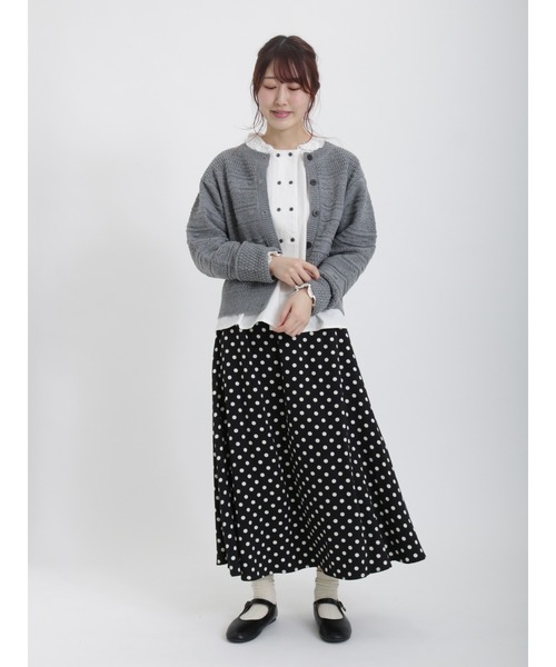 Samansa Mos2（サマンサ モスモス）の「透かし柄前後着ニット（ニット/セーター・レディース・キナリ/グレー/ベージュ・ﾌﾘ-）」の21枚目の写真