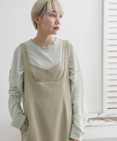 KBF（ケイビーエフ）の「シアーボーダールーズカットソー（Tシャツ/カットソー・レディース・ホワイト系その他/グリーン系その他/ブルー系その他/ピンク系その他・ONE）」の21枚目の写真