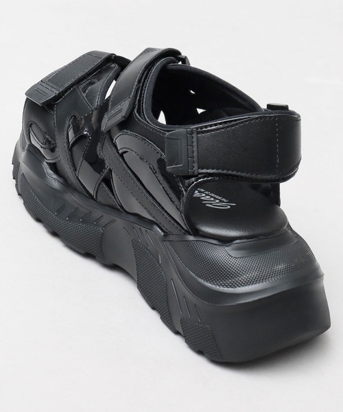 glabella（グラベラ）の「超厚底 チャンキーソール スポーツモード ストラップサンダル / ハイソール ダッド シューズ / 厚底 フェイクレザーサンダル（サンダル・メンズ・ブラック・L/M/S）」の8枚目の写真