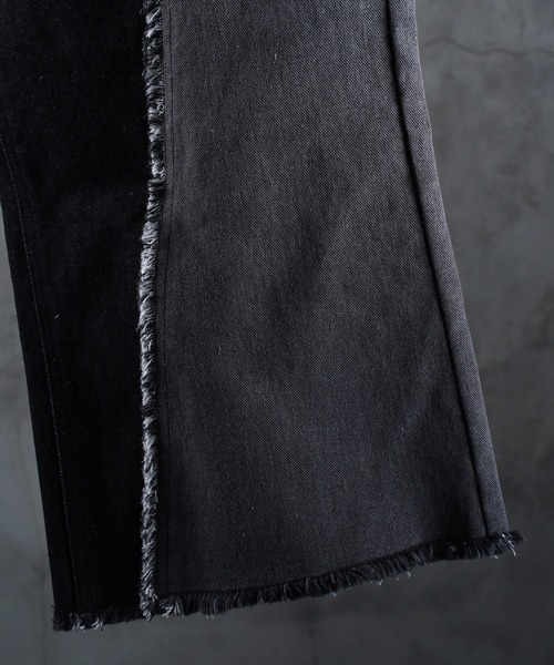 G.O.C(ジーオーシー)の「フリンジ カッティング ワイド ストレート デニム(デニムパンツ・メンズ・ブルー/インディゴブルー/ブラック/ブルー系その他/ブラック系その他・LARGE/MEDIUM)」の22枚目の写真