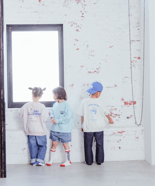 LOWRYS FARM（ローリーズファーム）の「WAX PAPERリッププリントロングTシャツ　182801（Tシャツ/カットソー・キッズ・ホワイト/ブルー・110cm/120cm/130cm/140cm/150cm）」の5枚目の写真