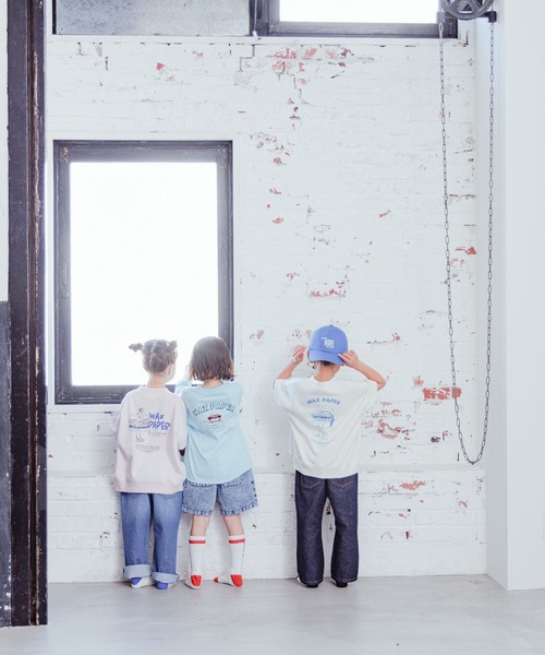 LOWRYS FARM（ローリーズファーム）の「WAX PAPERリッププリントロングTシャツ　182801（Tシャツ/カットソー・キッズ・ホワイト/ブルー・110cm/120cm/130cm/140cm/150cm）」の6枚目の写真