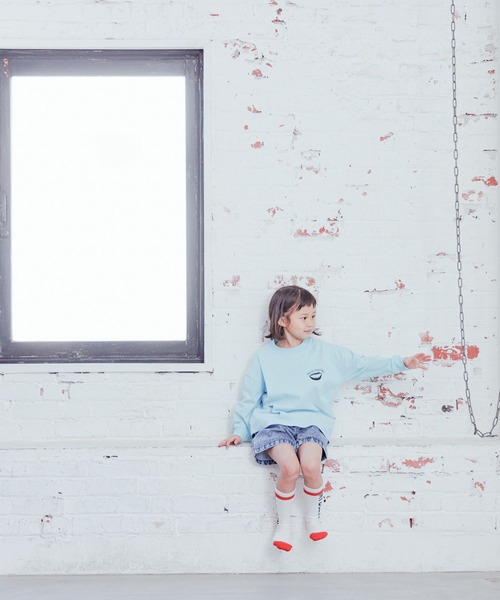 LOWRYS FARM（ローリーズファーム）の「WAX PAPERリッププリントロングTシャツ　182801（Tシャツ/カットソー・キッズ・ホワイト/ブルー・110cm/120cm/130cm/140cm/150cm）」の9枚目の写真