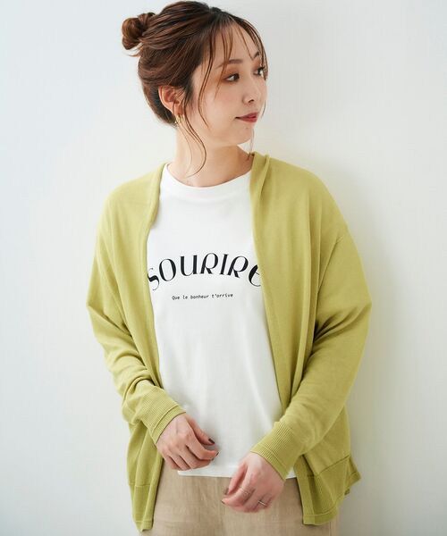 le.coeur blanc(ルクールブラン)の「カシリーレーヨン長袖カーディガン(カーディガン/ボレロ・レディース・ライトグレー/ネイビー/ライトグリーン/モカ・38)」の4枚目の写真