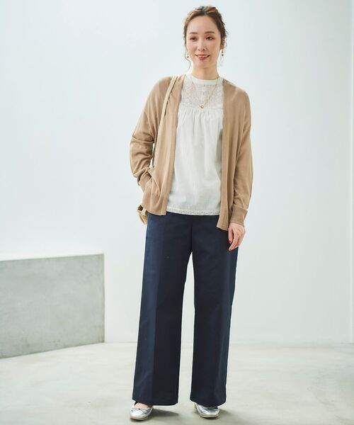 le.coeur blanc(ルクールブラン)の「カシリーレーヨン長袖カーディガン(カーディガン/ボレロ・レディース・ライトグレー/ネイビー/ライトグリーン/モカ・38)」の10枚目の写真