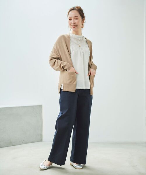 le.coeur blanc(ルクールブラン)の「カシリーレーヨン長袖カーディガン(カーディガン/ボレロ・レディース・ライトグレー/ネイビー/ライトグリーン/モカ・38)」の11枚目の写真