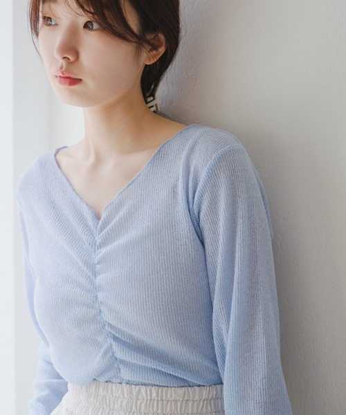 Kastane（カスタネ）の「シャーリングTee（Tシャツ/カットソー・レディース・オレンジ/アイボリー/サックスブルー/ピンク・FREE）」の16枚目の写真